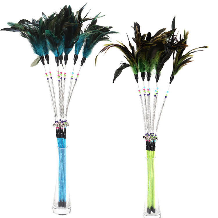 Feather teaser wand feathers close up