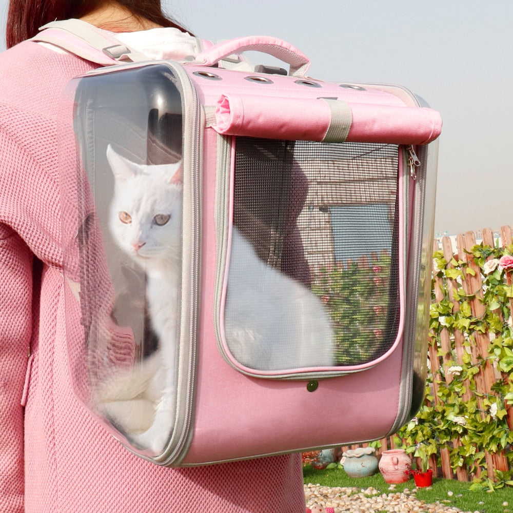 Breathable Pet Backpack Large Transparent Carrying Bag - Popular Gadget Fun