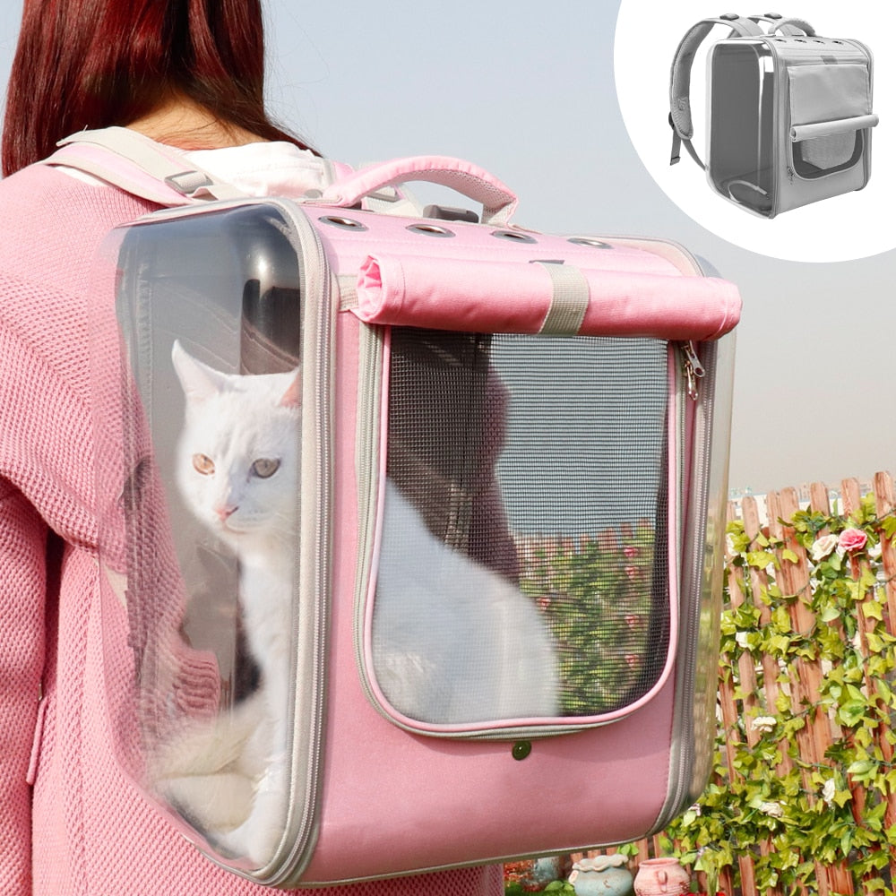Breathable Pet Backpack Large Transparent Carrying Bag - Popular Gadget Fun